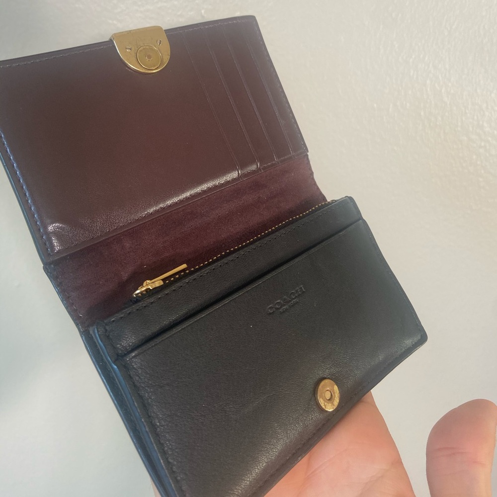 Vintage style black/brown leather/suede wallet